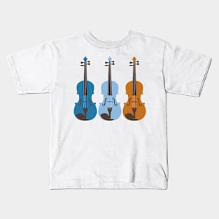 A Serenade of Strings in Blue and Yellow Kids T-Shirt